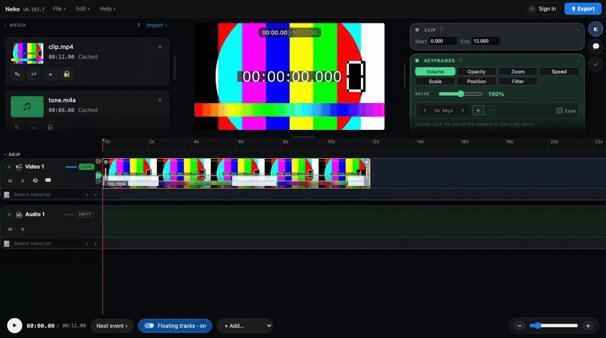 Auto-skip generating skip bands over silent parts