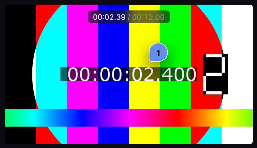 A numbered comment pin on the video preview