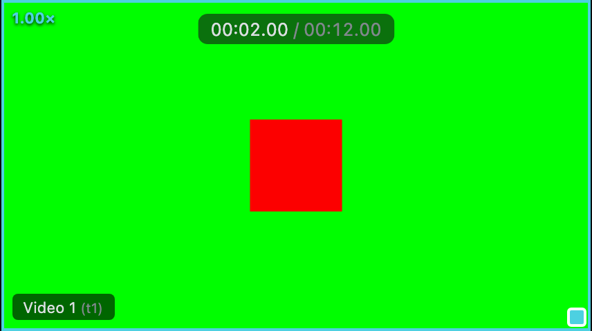 A green-screen clip covering the frame before keying
